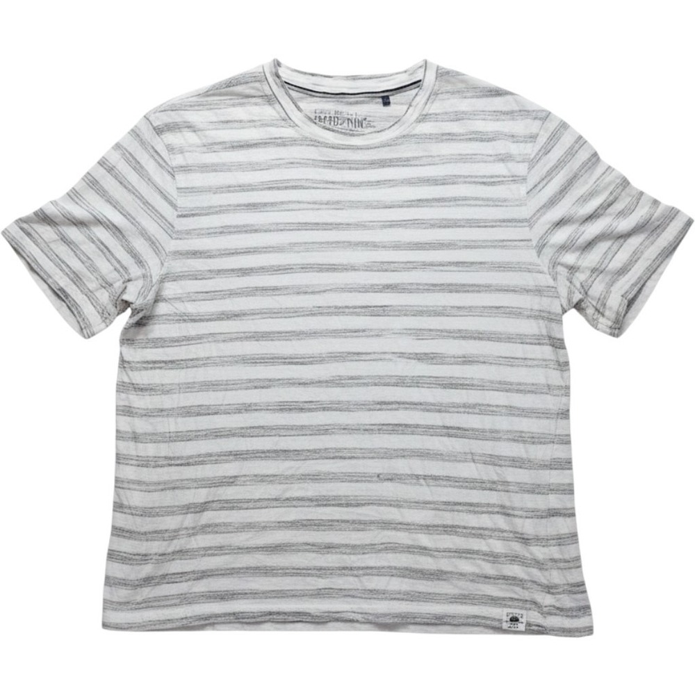 Copper & Oak Shirt Mens XL Gray Striped Crewneck Tagless Cotton Blend Jersey Tee
